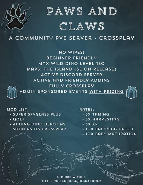 [Cross Play!} Paws and Claws PvE - No Wipe - Active Discord - Server Events - 5x Taming - 3x ...