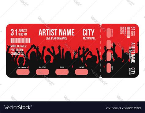 Concert ticket template party or festival Vector Image