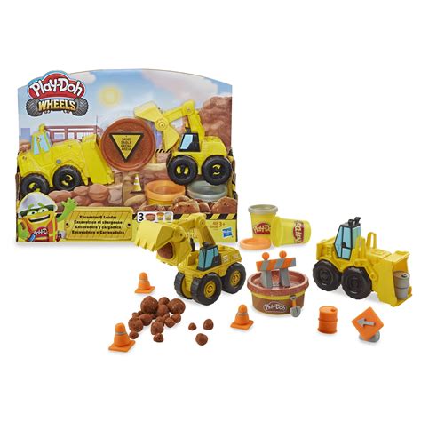 Play-Doh Wheels Excavator and Loader Toy Trucks, Sand Compound (6 oz) - Walmart.com - Walmart.com