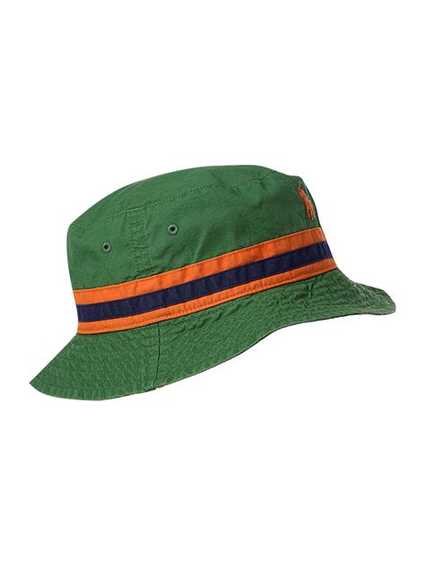 Polo Ralph Lauren Reversible Bucket Hat in Gray for Men (green) | Lyst