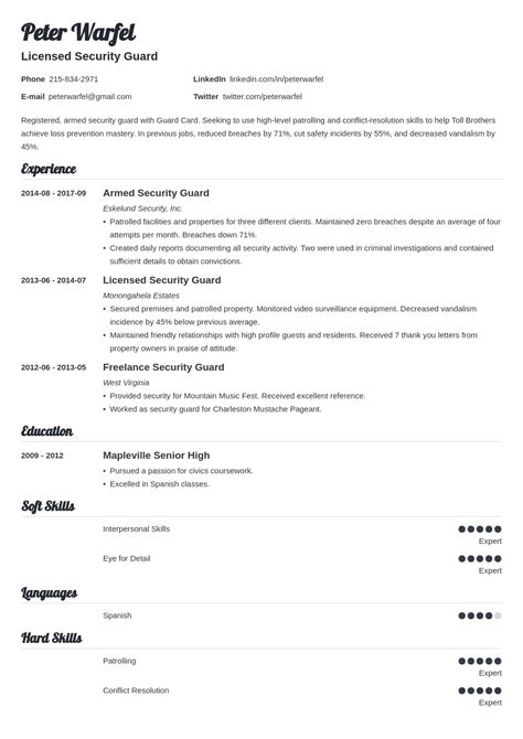 Security Guard Resume Examples & Job Description 2024