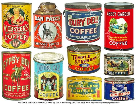 Coffee Can Art Coffee House Images Vintage Java Tin Old - Etsy