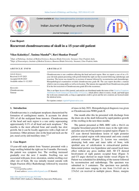 (PDF) Recurrent chondrosarcoma of skull in a 15-year-old patient