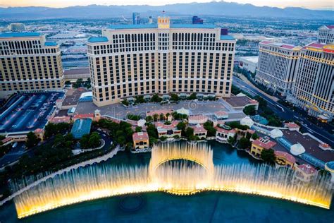 Aerial View of Musical Fountains in Las Vegas Editorial Photo - Image ...