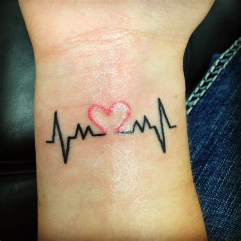 First tattoo with heart beat | Heart tattoo designs, Tattoo designs ...