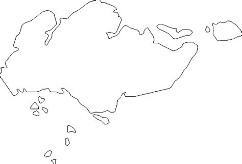 Blank Outline Map of Singapore