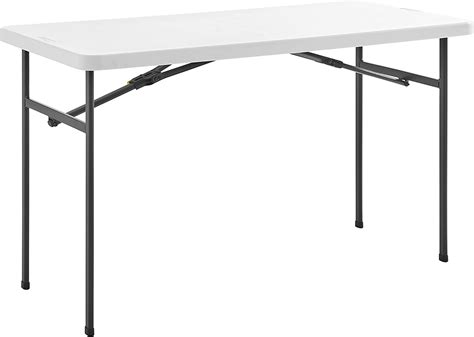 Amazon.com: Living and More 4ft Straight Folding Utility Table, White, Indoor & Outdoor ...