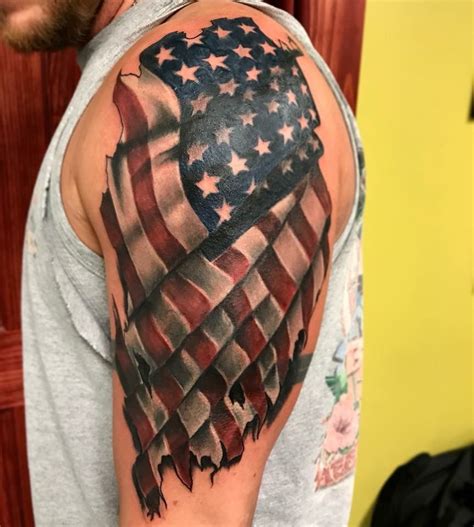 American flag tattoo by Biz Chris Johnson | Flag tattoo, American flag tattoo, American flag ...