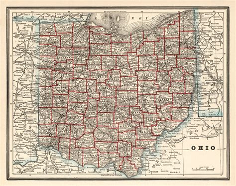 Ohio Map the Buckeye State Old Map Historical Map From - Etsy