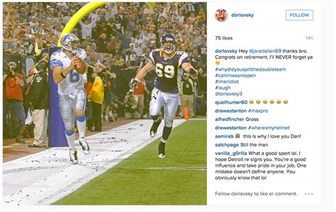 Dan Orlovsky congratulates Jared Allen with picture of classic screw-up ...