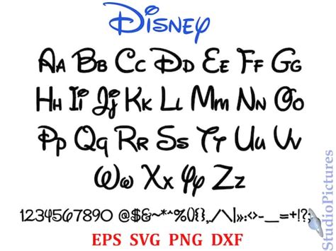 Disney Calligraphy Alphabet