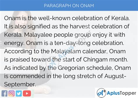 Paragraph On Onam 100, 150, 200, 250 to 300 Words for Kids, Students And Children - A Plus Topper