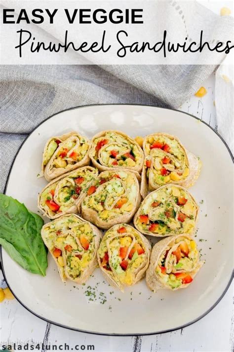 Easy Vegetarian Pinwheels Appetizer Recipe - Salads for Lunch