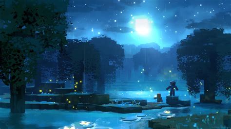 Minecraft Swamp Nighttime Live Wallpaper - MoeWalls