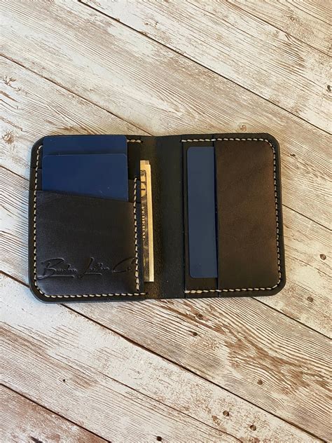 Minimalist Bifold Wallet Handmade Real Leather Made in | Etsy