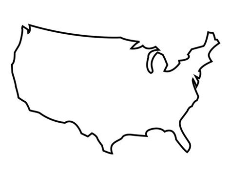 Line Drawn Empty Map Of The United States