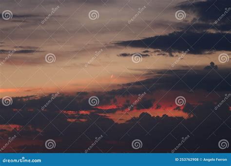 Sky with Clouds Sunset Red- Stock Photo - Image of dusk, beauty: 253762908