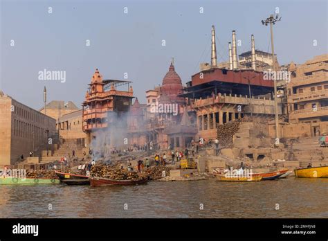 Varanasi, Uttar Pradesh, India - Nov 2022: Varanasi city with ancient architecture. View of the ...