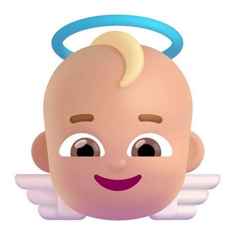 Baby Angel 3d Medium Light Icon | FluentUI Emoji 3D Iconpack | Microsoft