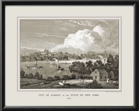 Albany NY 1819 | Vintage City Maps Restored Bird's Eye Views