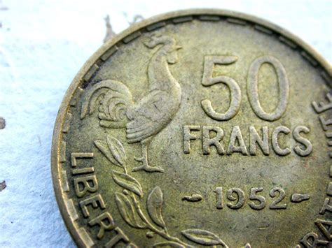 French old coins 4pcs vintage coins 1950s Cock collectible | Etsy