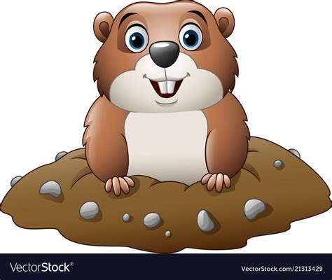 Cartoon funny groundhog Royalty Free Vector Image