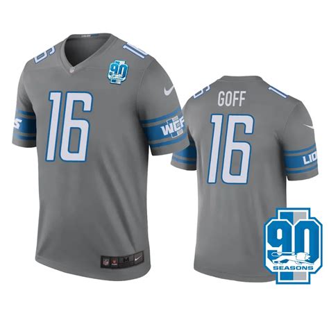 Detroit Lions Jared Goff Steel 90th Season Legend Jersey - NB Jersey