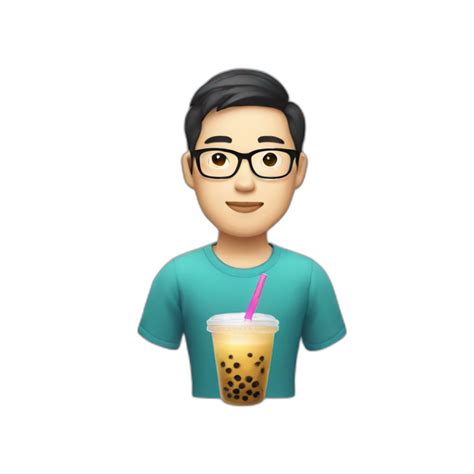 Apple style Asian developer with glasses | AI Emoji Generator