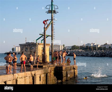 Diving into the Black Sea at the port of Constanta, Romania Stock Photo - Alamy