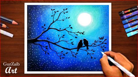 Moon Scenery Drawing Easy / How to draw easy scenery drawing simple park scenery step by step ...