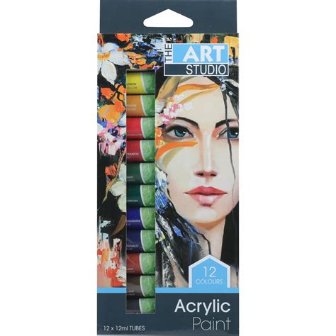 The Art Studio Acrylic Paint Tubes 12 x 12mL