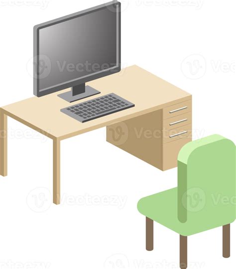 Computer desk illustration 18928076 PNG