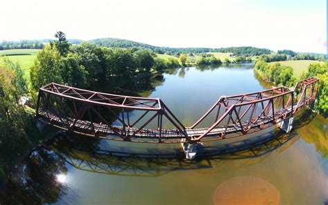 Abandoned Railroad Bridge, Sheldon, Vermont. - Drone Photography