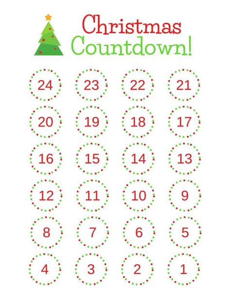 Christmas Countdown Calendar 2021 Free Printable - Printable Form, Templates and Letter