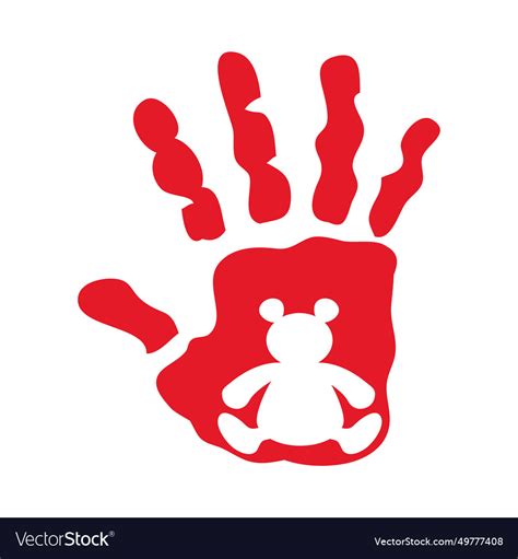 Red hand day international Royalty Free Vector Image