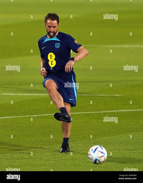 England manager Gareth Southgate during a training session at the Al ...