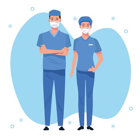 couple of medical staff healthcare workers characters 1981735 Vector Art at Vecteezy