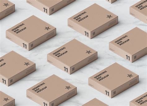 Free Kraft Packaging Box Grid Mockup PSD - Good Mockups