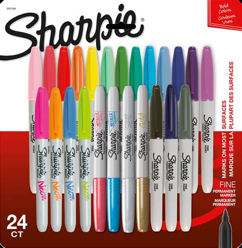 Sharpie Permanent Markers, Fine Point, Assorted Colors, 24 Count ...