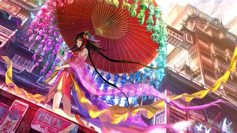 Traditional Dress Girl Anime Wallpaper,HD Anime Wallpapers,4k Wallpapers,Images,Backgrounds ...