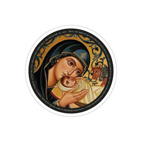 Transparent Nativity Icon With Kontakion Outdoor Sticker Orthodox Faith Christ is Born Chrisitan ...