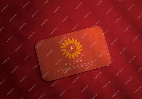 Premium PSD | Red color business card mockup