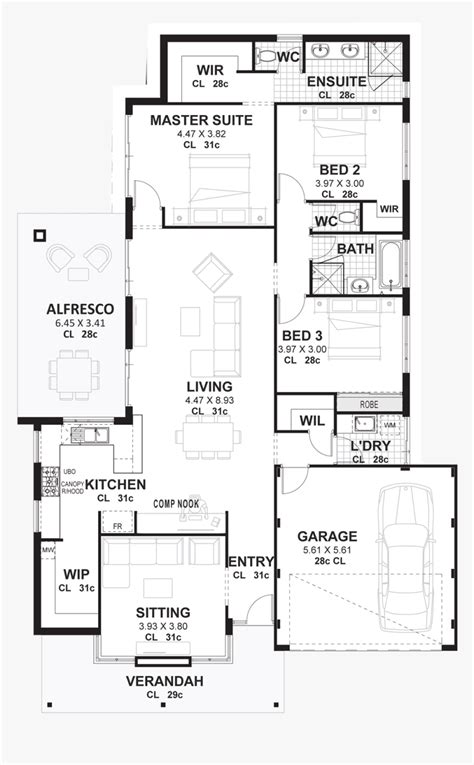 3 Bedroom Floor Plan With Merements - Carpet Vidalondon