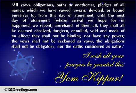 Prayers Be Granted... Free Yom Kippur eCards, Greeting Cards | 123 Greetings