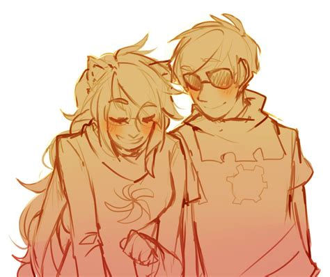 Adorable Fanart of Dave and Jade from Homestuck