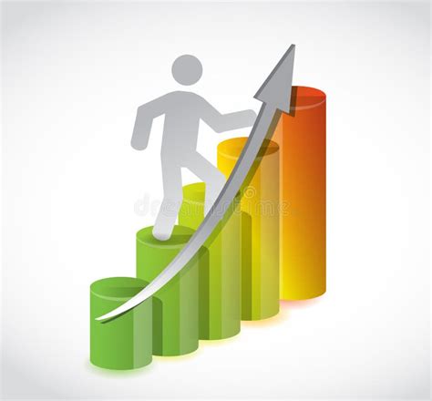 Climbing a Successful Business Graph Illustration Stock Illustration - Illustration of humorous ...