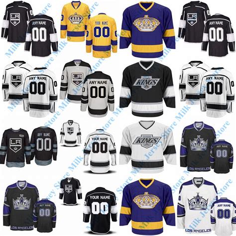 2019 Custom Los Angeles Kings Hockey Jerseys White Black Gold Grey ...