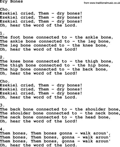 Dry Bones - Apostolic and Pentecostal Hymns and Songs lyrics, and PDF