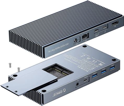 ORICO Thunderbolt 3 Docking Station with M.2 NVMe NGFF Enclosure 9 in 1 USB C Laptop Docking ...
