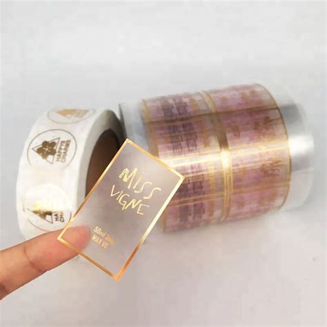 Self Adhesive Customized Printing Clear Gold Foil Stickers Transparent Logo Label,Clear Labels